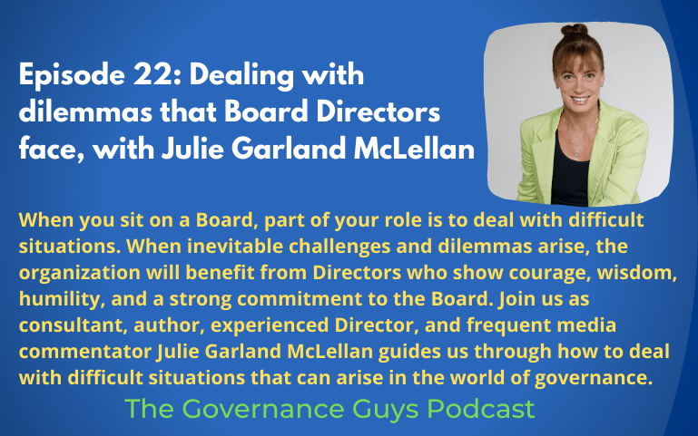 Episode 22: Dealing with Dilemmas that Directors face with Julie Garland McLellan